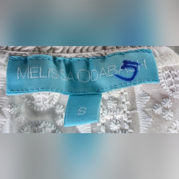 MELISSA ODABASH Eyelet Off the Shoulder Michelle Mini Dress in White - Picture 8 of 8